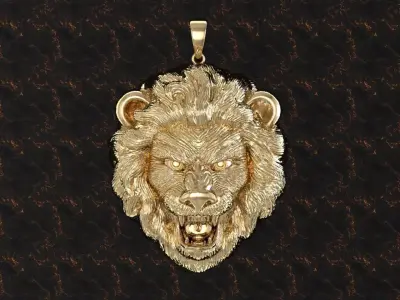 3D printable model lion head pendant 3D print model