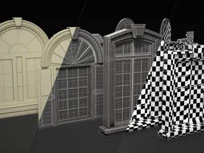 81 Doors and Windows Low-poly 3D model