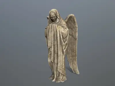 Angel Statue 1 Low-poly 3D model