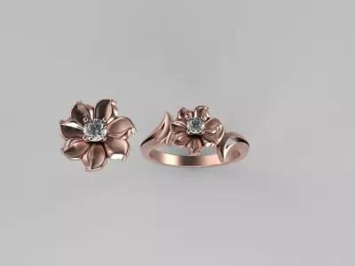flower ring 3D print model shop