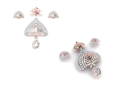 Rose Gold Diamond Pendant 3D Print Model 3D print model 9