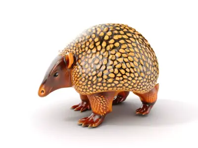 Armadillo D Model Pack with Textured Shell Low-poly 3D model
