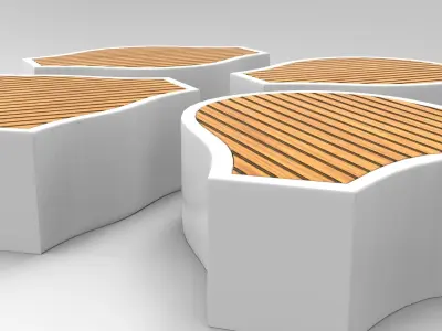 Mongo Modular Seating Low-poly 3D model