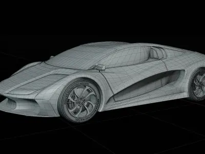 Racing car 3D model Textured