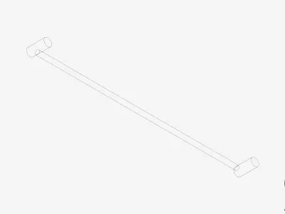 Towel Rail - Single - Luxury - Sleek - 800 - Square Plate Low-poly 3D model