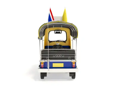 Tuk-Tuk Motor-tricycle in Thailand 3D model