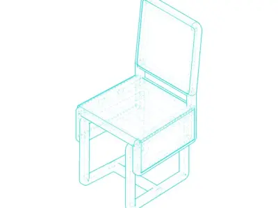 Rattan Wicker Chair 1 3D model