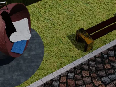 6 items for decorating a park or a backyard Free low-poly 3D model