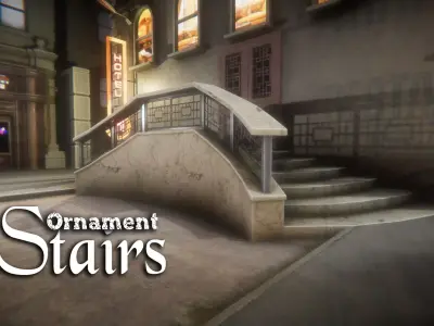 Ornament Stairs Low-poly 3D model