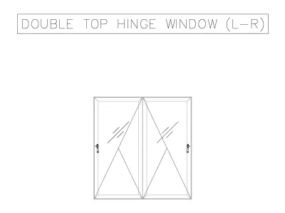 2D Casement Windows Top View 3D model
