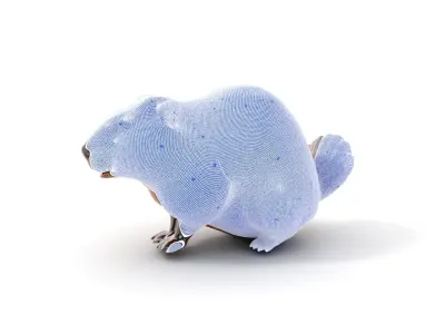 Beaver Model Pack with Detailed Fur Texture Low-poly 3D model