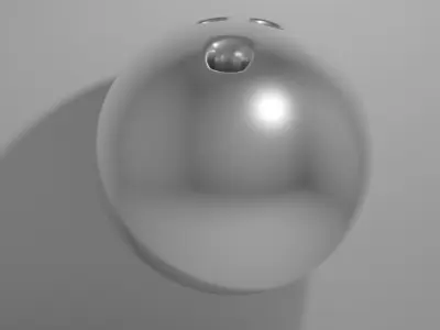 Silver Bowling Ball 3D model