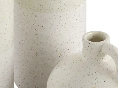 White Speckled Jud Vase Trio 3D model