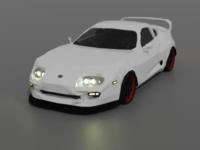 Toyota Supra mk4 Low Poly  Low-poly 3D model