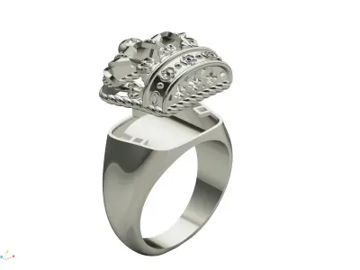 dolce and gabbana crown ring 3D print model