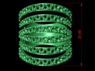 Women Ring 72 low weight long finger diamond women ring 3D print model