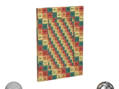 Recycled Wood Pyramid Block Rectangular Mirror 3D model