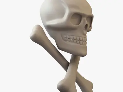 Pirate Skull Bones M 1 3D model