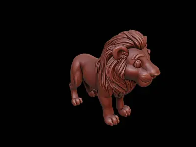 Lion Animal Sculpture 3D print model