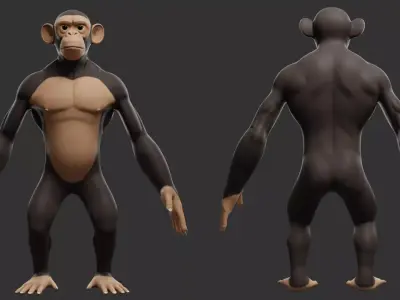 Chimpanzee  Stylize II Cartoon Low-poly 3D model