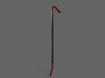 PBR Crowbar V3BlackRed Low-poly 3D model