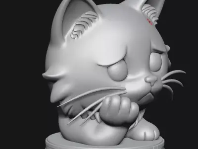 Cat sculpture 3D print model