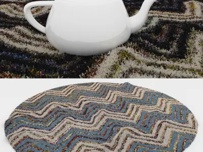 Round Rug Set 249 3D model
