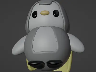 Little pingu with cape Free 3D model