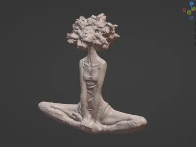 Valerie Hadida Sculpture - Curly girl 3D print model