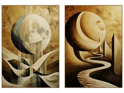Abstract Painting Frame set 3D model 7