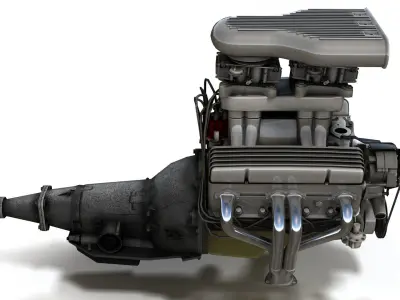 Hot Rod Drag Racing Engine 3D print model