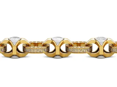 chain two tone gold and silver bracelet 3D print model