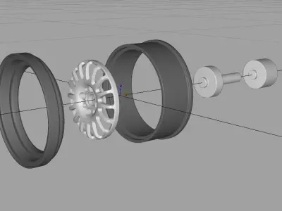 1-24 SCALE SPRINT HART RIM  16 INCH  3D print model