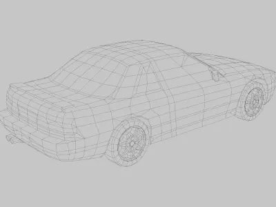 Nissan Silvia S13 1989 Low-poly 3D model