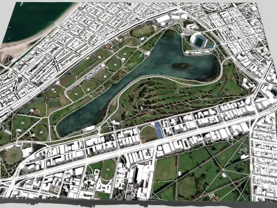 The Albert Park Circuit Melbourne Australia 3D model