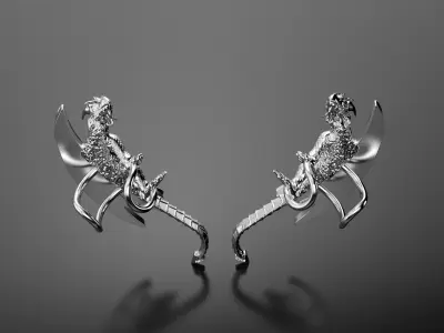 Dragon earrings  3D print model