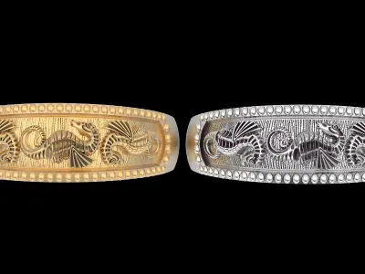 Seahorse ring gold printable jewelry 3D model 3D print model