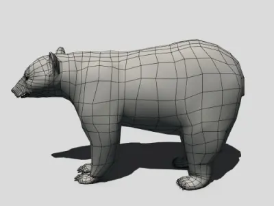 Black Bear Animated Low-poly 3D model
