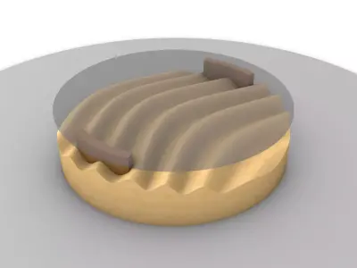 Wavy Wood Glass Coffee Table 3D model