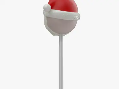 Cake Pop Santa Claus Low-poly 3D model