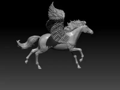 Pegasus sculpture 02 3D print model