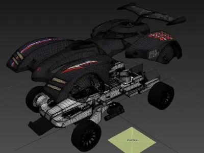 4WD model American team racing car 3D model