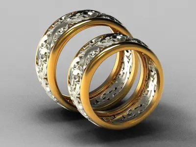  wedding rings 3D print model