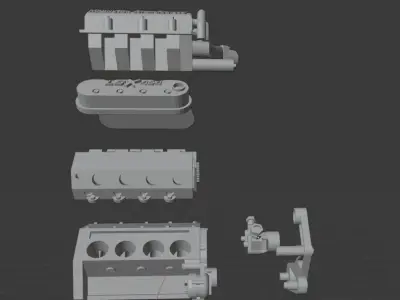 Supercharged LS454 engine 3D print model