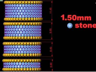 ball and  stone ring van clef 3D print model