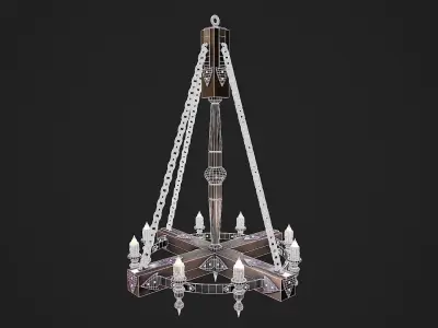 Forged chandelier 1 3D model Low-poly 3D model