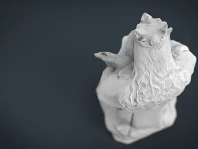 Virgin Mary with baby Jesus Low-poly 3D model