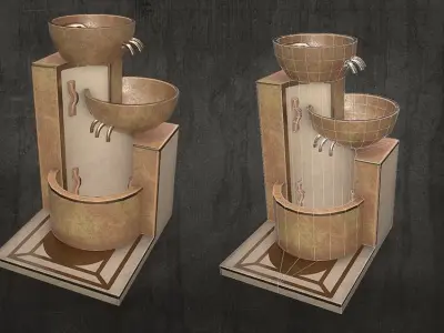 Fountains two Low-poly 3D model