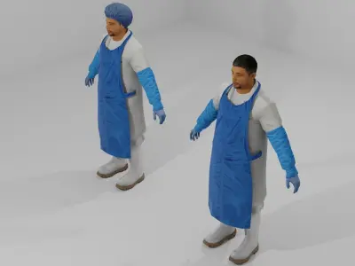 Worker Pack Low-poly 3D model