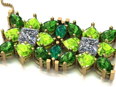 double flower heart pendant Free 3D print model